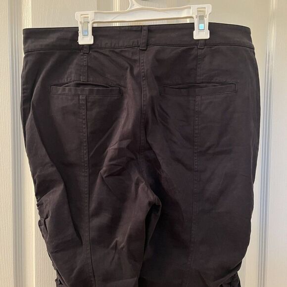Robert Rodriguez Black Ruched Stretch Cotton Pants Slim Fit Women's Size 10 - Picture 11 of 16